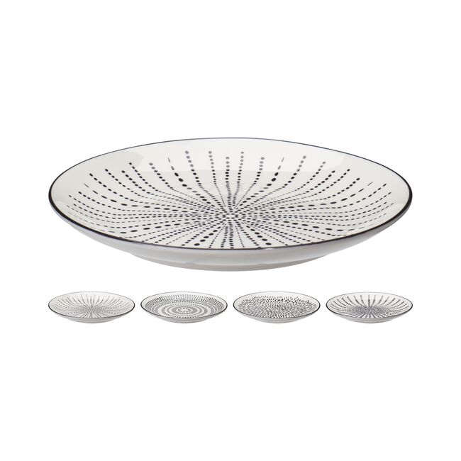 Siaki Cream & Black Printed 20cm Side Plate