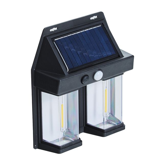 Dual Bulb Solar Wall Light with PIR Sensor
