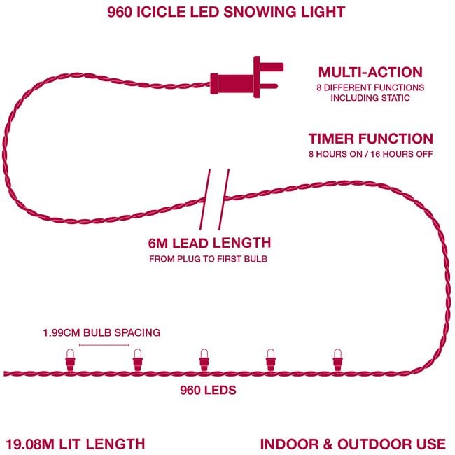 960 Icicle Snowing Light 