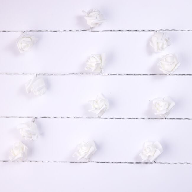 20 Warm White LED Rose String Lights