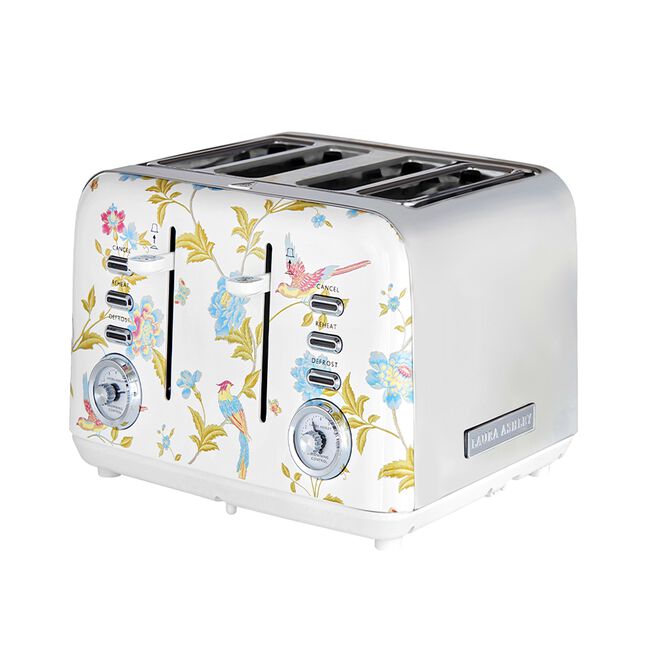 Laura Ashley Elveden White 4 Slice Toaster