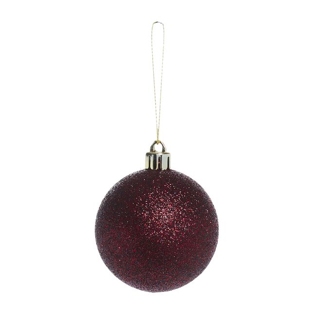 20 PACK BURGUNDY Bauble Set
