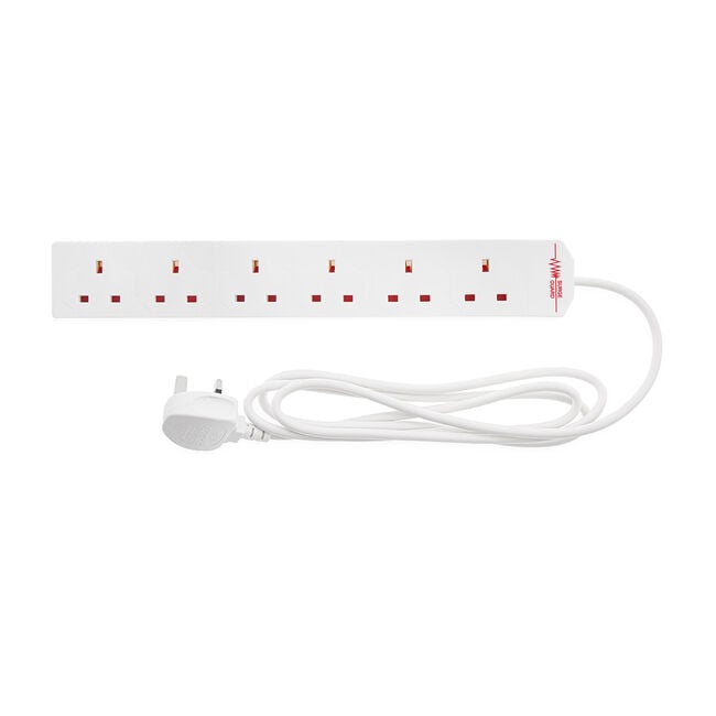 6 Way Extension Lead 2m Blister Pack