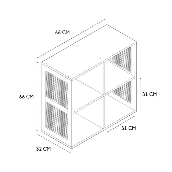 Bali Modular Storage Unit - 4 Compartment