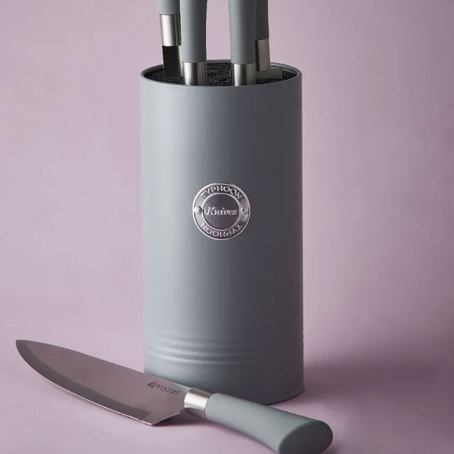 Typhoon Living Grey 5 Piece Knife Block Set