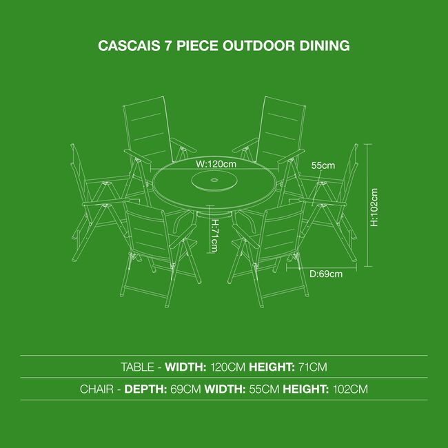 Cascais 7 Piece Outdoor Dining Set