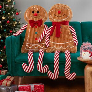 Gingerbread Love Shaped Christmas Cushion