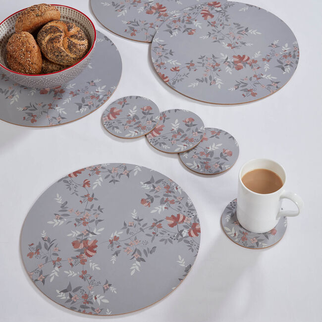 Lace Floral Round Mats & Coasters 4 Pack