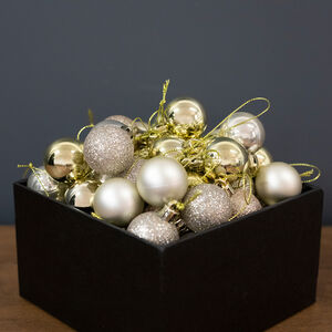 Gold Mini Baubles - 49 Pack