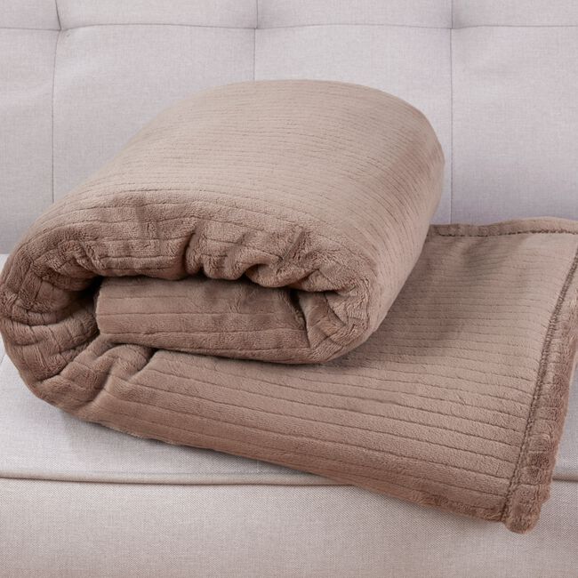 NICOLE DAY ETCHED STRIPE Mink 150x200cm Throw