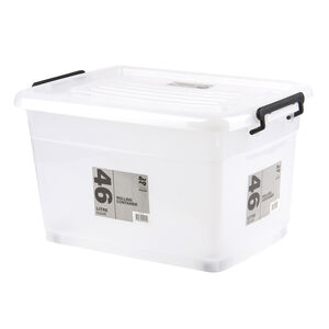 46L Rolling Clear Storage Box 