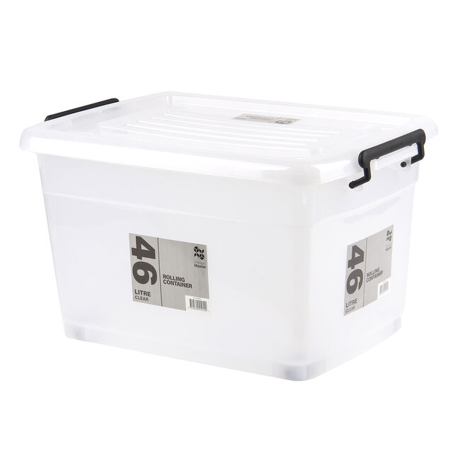 46L Rolling Clear Storage Box 