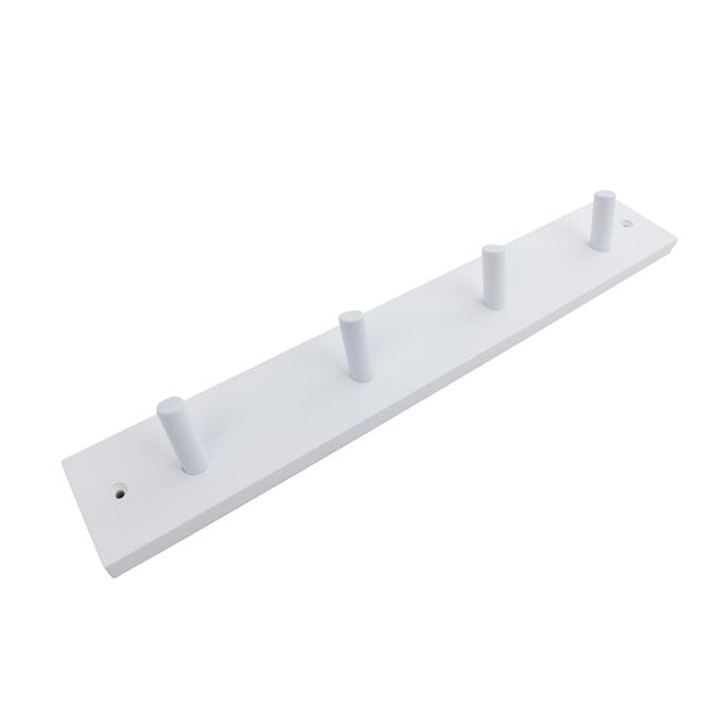 4 Hook White Wooden Board