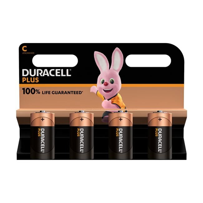 Duracell Plus C Batteries 4 Pack