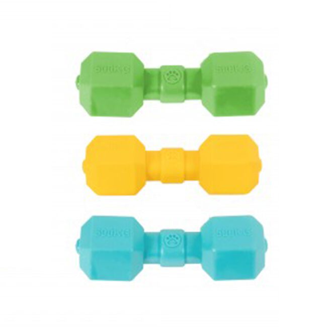 Rubber Dumbbell Dog Toy With Squeak