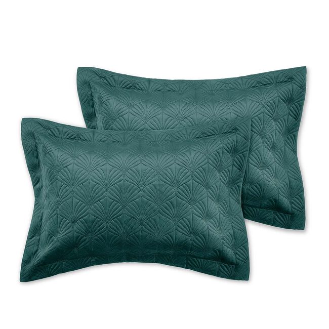 CATHERINE LANSFIELD ART DECO PEARL TEAL 50x75cm Pillowshams