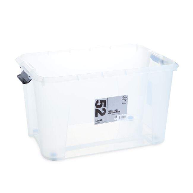 ULTRA CLEAR 52L ROLLING Storage Container