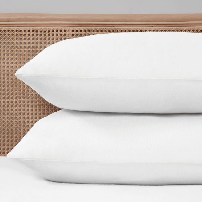 HOUSEWIFE PILLOWCASE PAIR Brushed Cotton Twill White