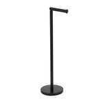 Freestanding Toilet Roll Spike & Holder Black