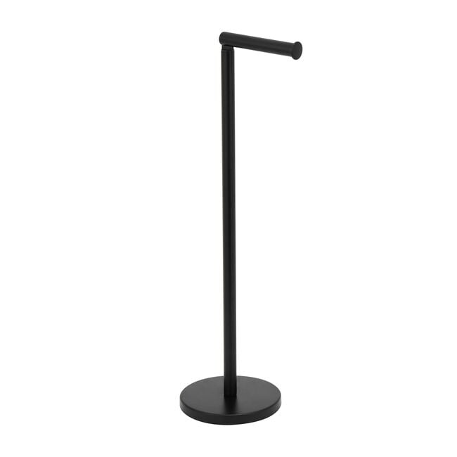 Freestanding Toilet Roll Spike & Holder Black