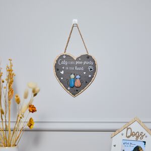 Cats Wooden Plaque Heart