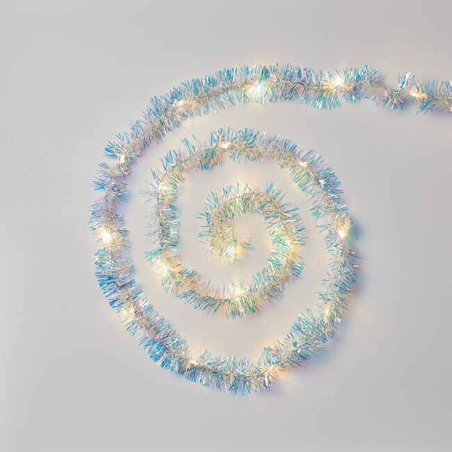 1.8m Light Up Tinsel Glitter With Timer Function