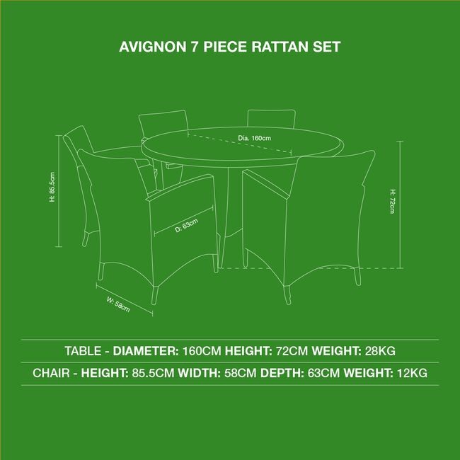 Avignon Premium 7 Piece Rattan Set