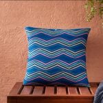 Indoor Outdoor Zag Navy Cushion