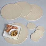 Reversible Round Herringbone Coasters - Cream