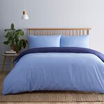 JUNIOR DUVET COVER Luxury Percale Cornflower/Navy