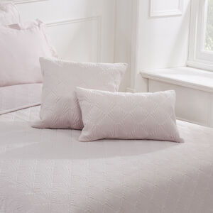 Quilted Hotel Velvet Cushion 45cm x 45cm - Blush