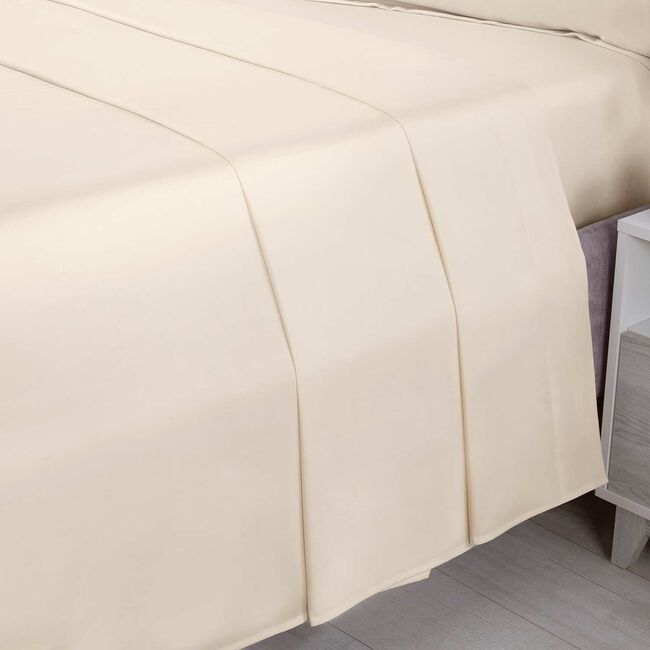 SINGLE FLAT SHEET 200 Threadcount Cotton Cream 1A