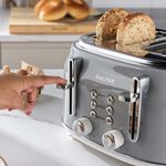 SALTER RETRO GREY CURVED BODY 4 Slice Toaster