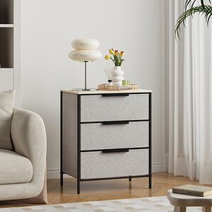 Stylehome 3 Drawer Grey Cabinet