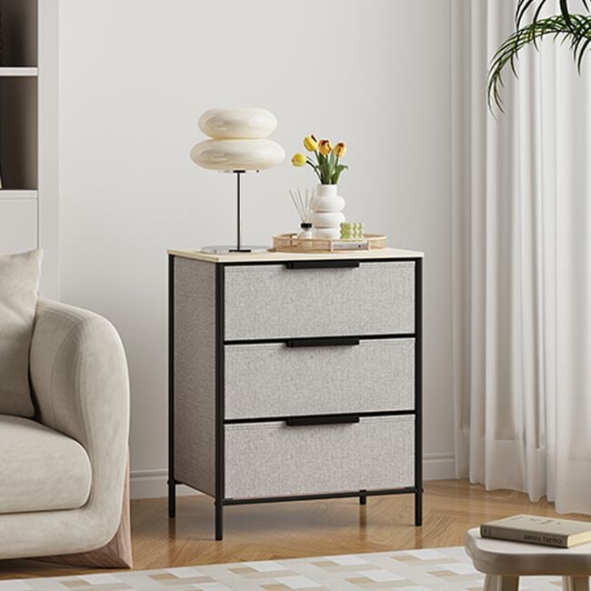 Stylehome 3 Drawer Grey Cabinet