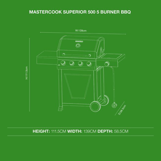 Mastercook Superior 500 5 Burner Gas BBQ