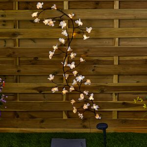 White Magnolia Branch Solar Light