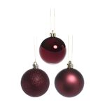 20 PACK BURGUNDY Bauble Set