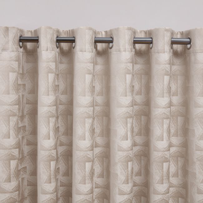 BLACKOUT & THERMAL GRAPHIC GEO IVORY  66x54 Curtain