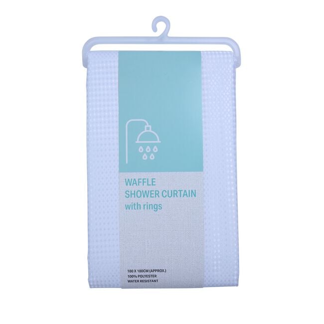 Waffle Shower Curtain White