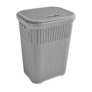 Knit Laundry Hamper Dark Grey 