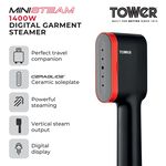TOWER 1400W DIGITAL Garment Steamer Red