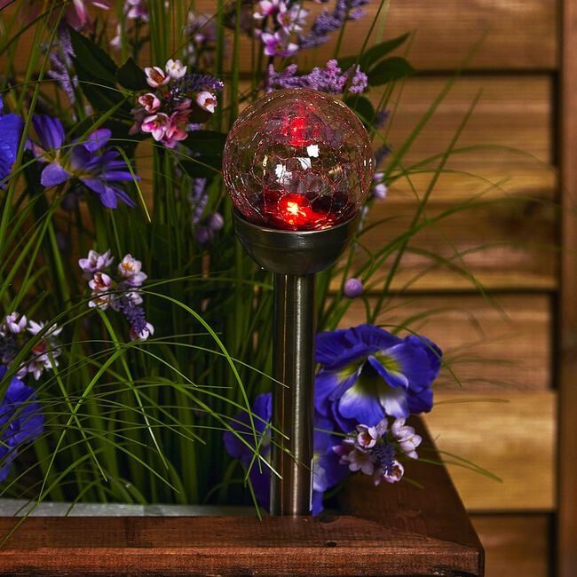 Crackle Ball Post Solar Light