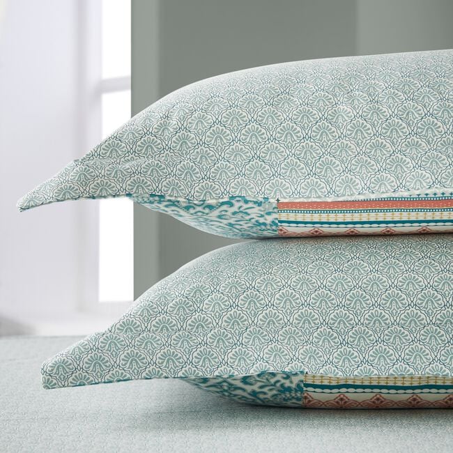 Zaria Oxford Pillowcase Pair - Duck Egg