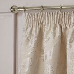 PENCIL PLEAT FLORAL JACQUARD SAND 66x 54 Curtain