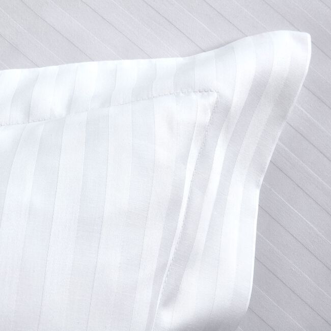SUPER KING DUVET COVER Crossabeigh Stripe 300tc White