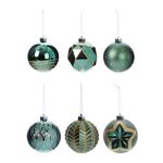 6-Pack Green Luxury Bauble Set