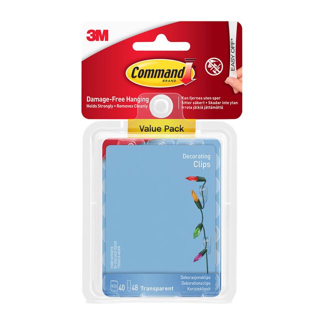Command Clear Decorating Clips With Clear Strips 