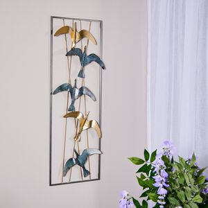 Flock of Birds Metal Wall Art 31.5cm x 89.5cm