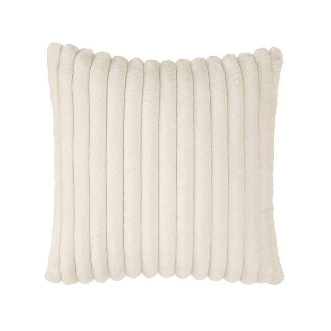 LUXE FAUX FUR RIBBED IVORY 45x45 Cushion